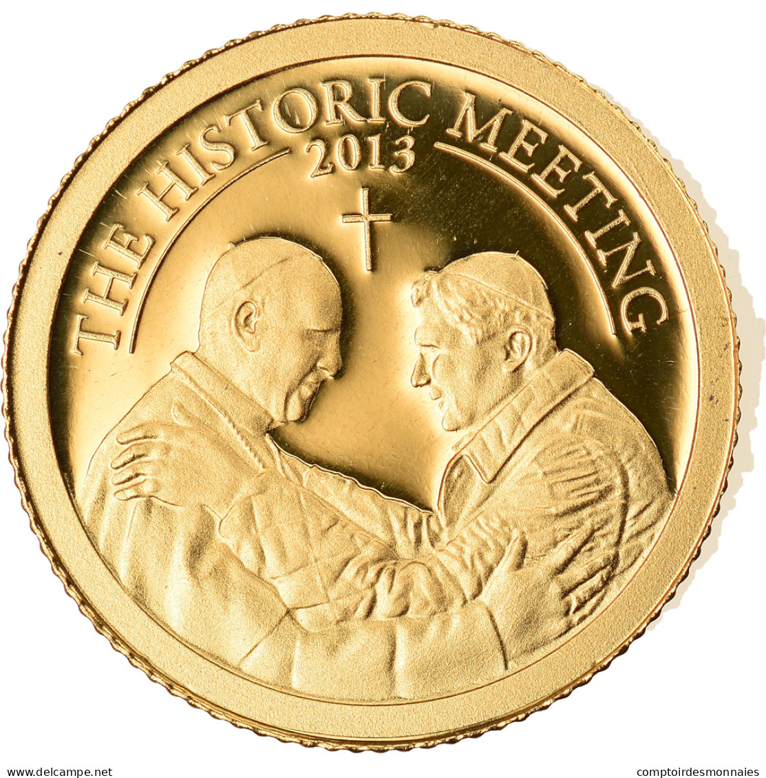 Monnaie, Palau, The Historic Meeting, Dollar, 2013, FDC, Or - Palau