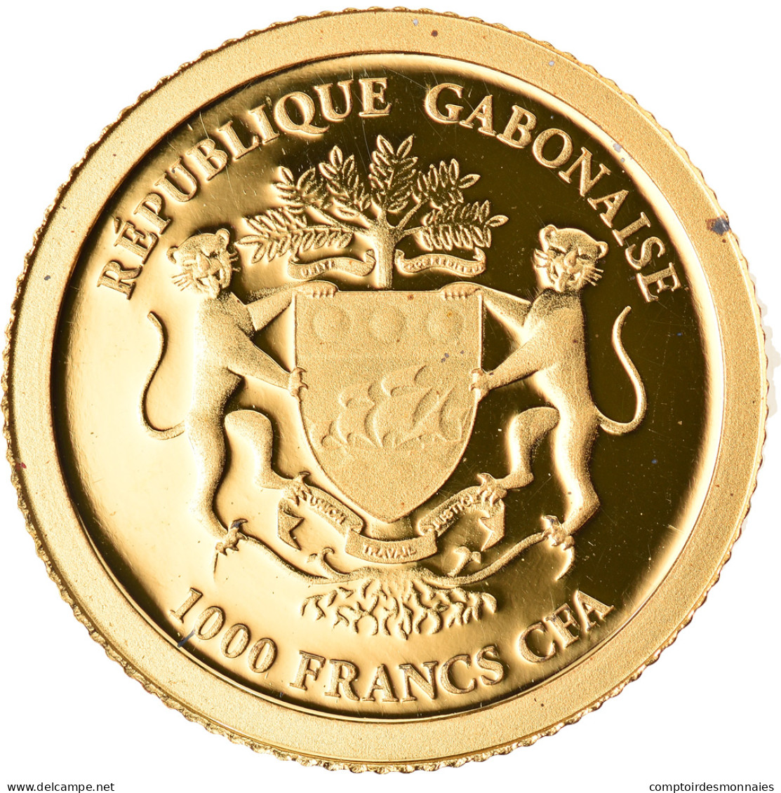 Monnaie, Gabon, Charles De Gaulle, 1000 Francs, 2013, FDC, Or - Gabón