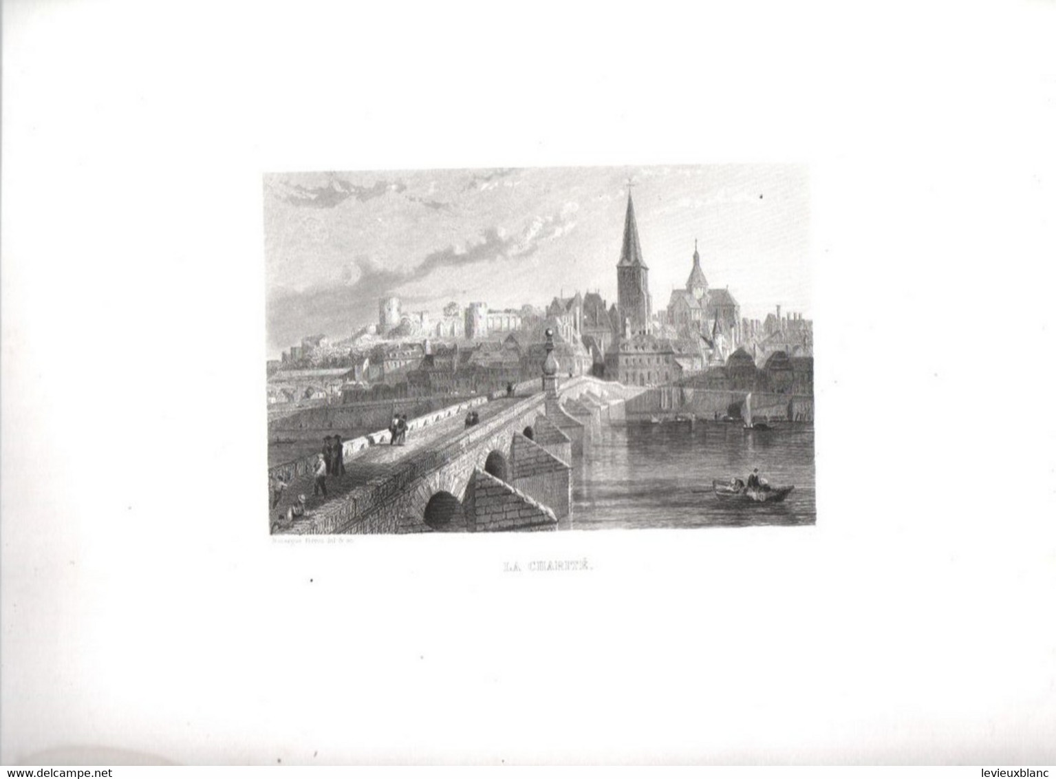 Gravure Ancienne/Bords De Loire/La CHARITE /Dessinés  Et Gravés Par ROUARGUE Frères/Paris/1850  LOIR14 - Stiche & Gravuren