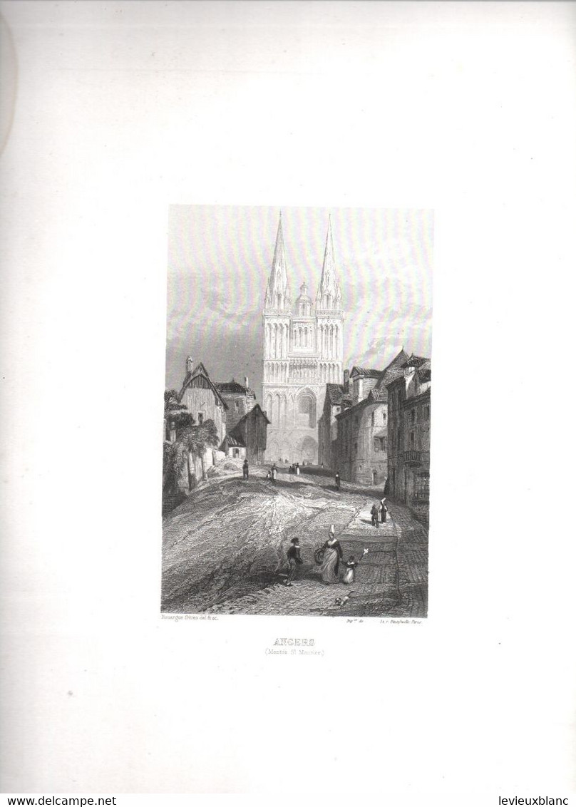 Gravure Ancienne/Bords De Loire/ANGERS Montée Saint Maurice/Dessinés  Et Gravés Par ROUARGUE Frères/Paris/1850  LOIR15 - Estampes & Gravures