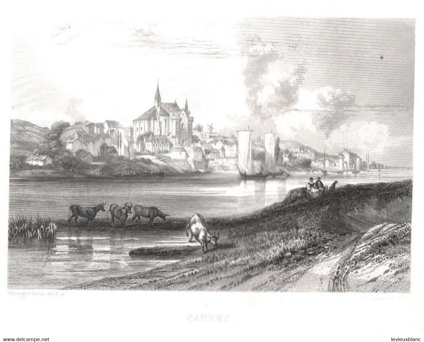 Gravure Ancienne/Bords De Loire/CANDES  /Dessinés  Et Gravés Par ROUARGUE Frères/Paris/1850  LOIR19 - Prints & Engravings