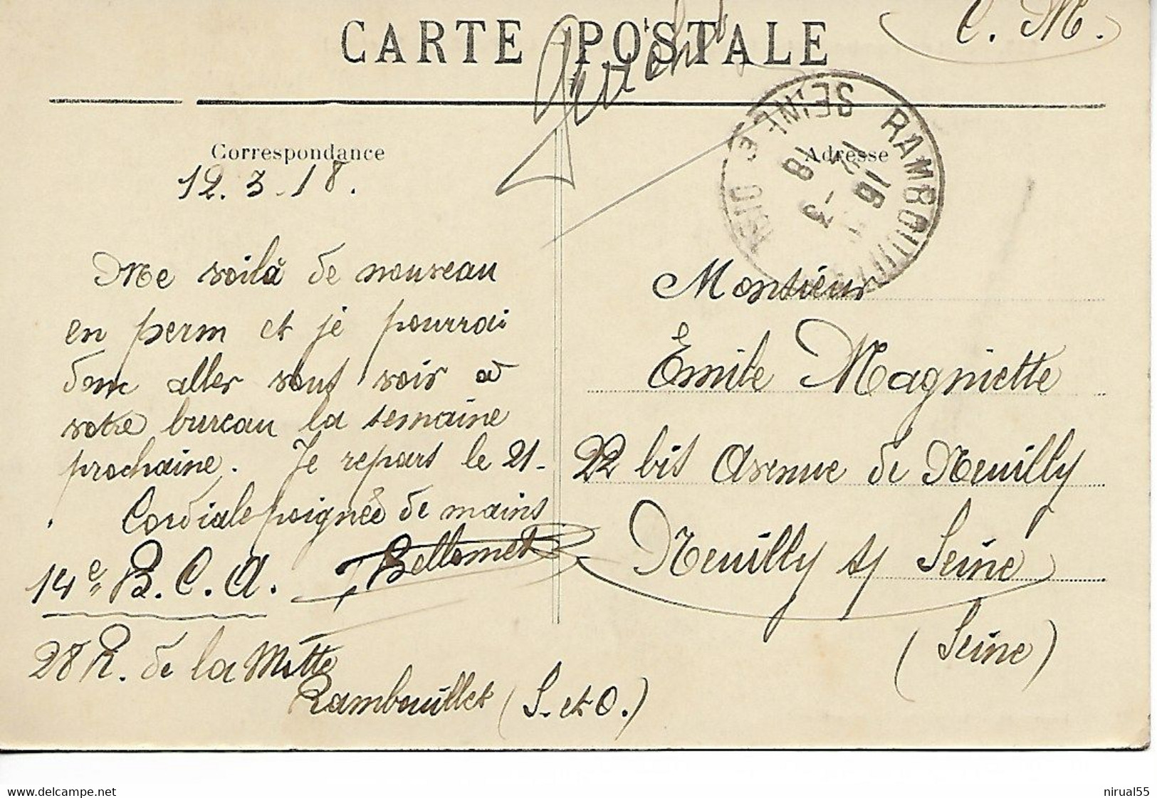 LE PERRAY Yvelines Etang St Hubert 1918 . ....G - Le Perray En Yvelines