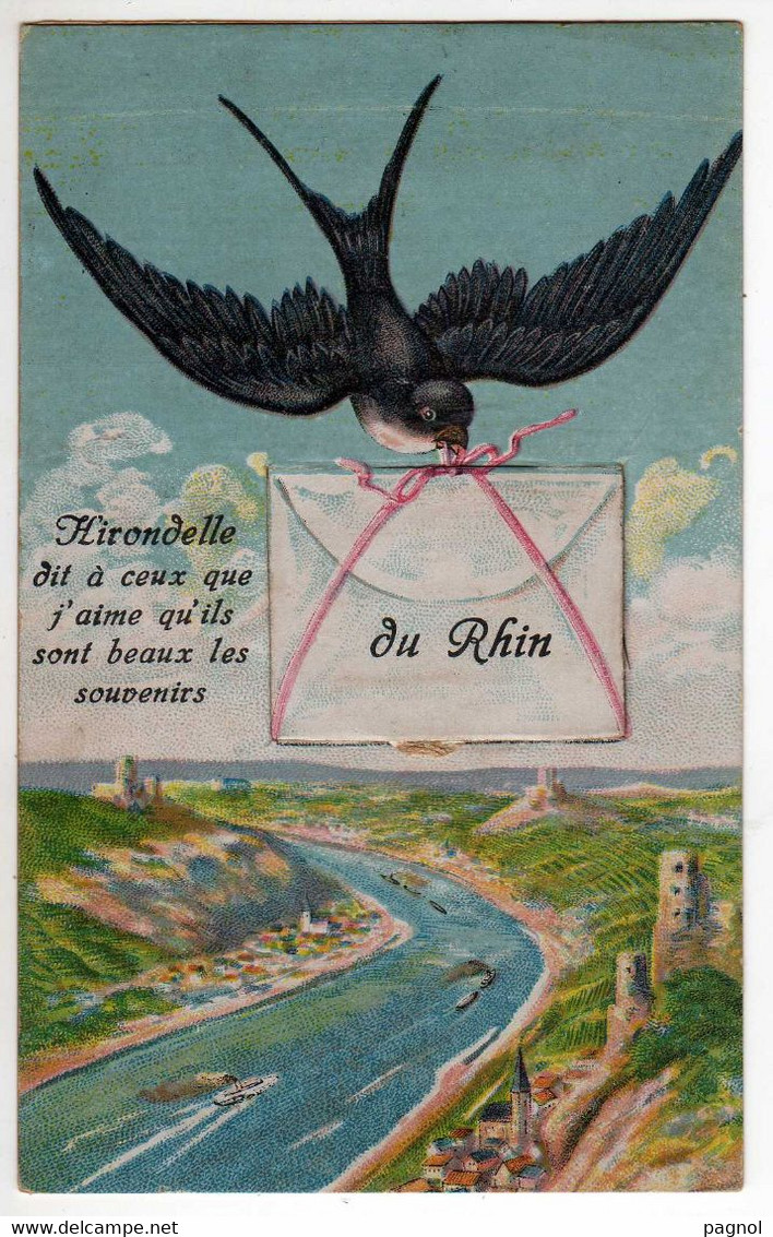 Beaux Souvenirs Du Rhin : Carte à Systèmes : 10 Vues : Hirondelle - Dreh- Und Zugkarten