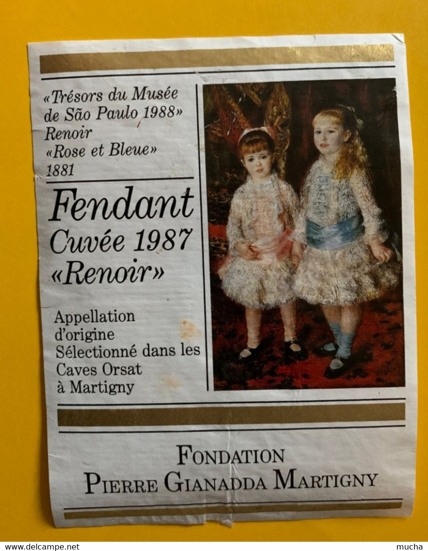 16713 -  Cuvée Renoir 1987 Fendant  Fondation Pierre Gianadda - Arte