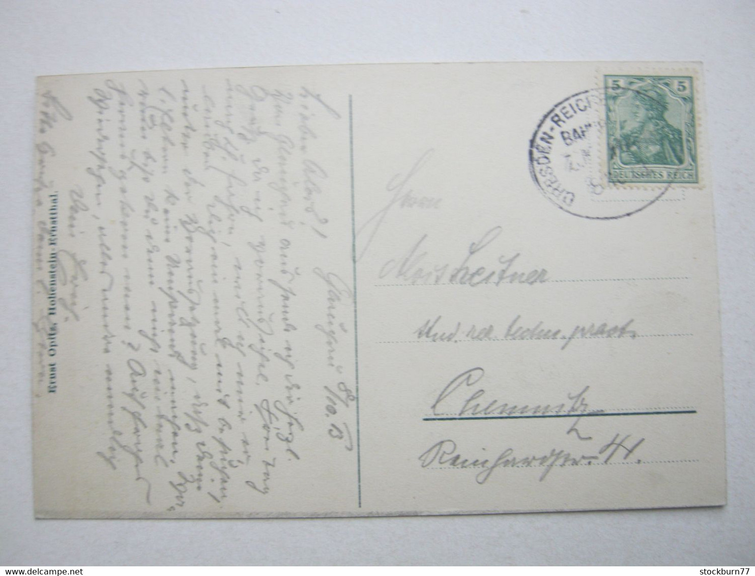 HOHENSTEIN ERNSTTHAL  , Schöne Karte 1913 - Hohenstein-Ernstthal