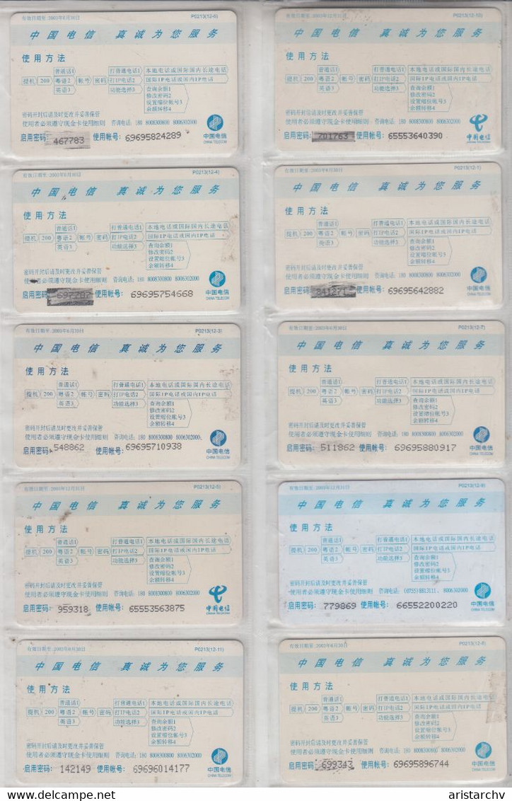 CHINA 2003 ZODIAC HOROSCOPE LUNAR CALENDAR FULL SET OF 12 CARDS - Zodiaco