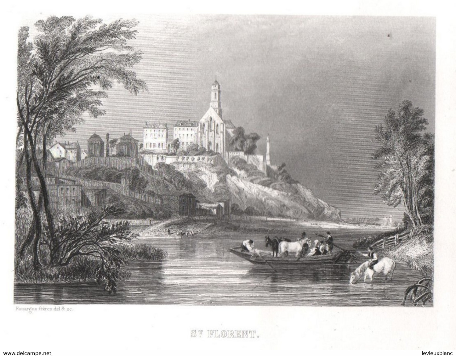 Gravure Ancienne/Bords De Loire/SAINT-FLORENT /Dessinés  Et Gravés Par ROUARGUE Frères/Paris/1850  LOIR24 - Estampes & Gravures