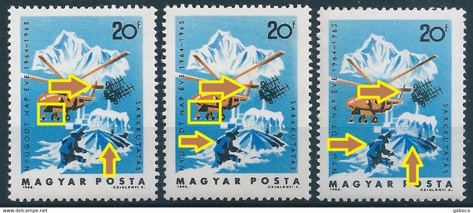 C0352 Hungary Polar Transport Science Telecom 3 Stamps MNH ERROR - Autres Modes De Transport