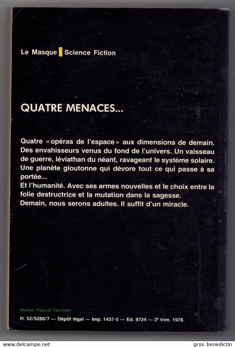 Le Masque Science Fiction N°75 - Theodore Sturgeon - "Méduse" - 1978 - &Ben&Mask&SF - Le Masque SF