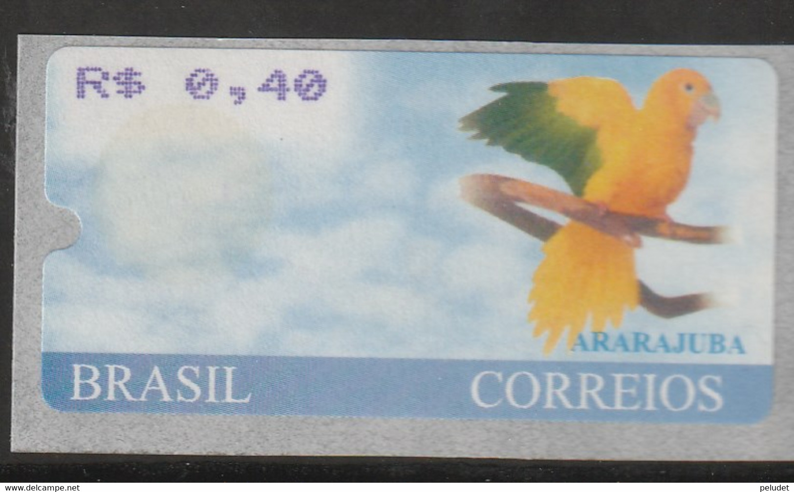 BRASIL BRAZIL (2000). Ararajuba. ATM Nuevo (R$ 0,40) Mi AUT8 - Franking Labels