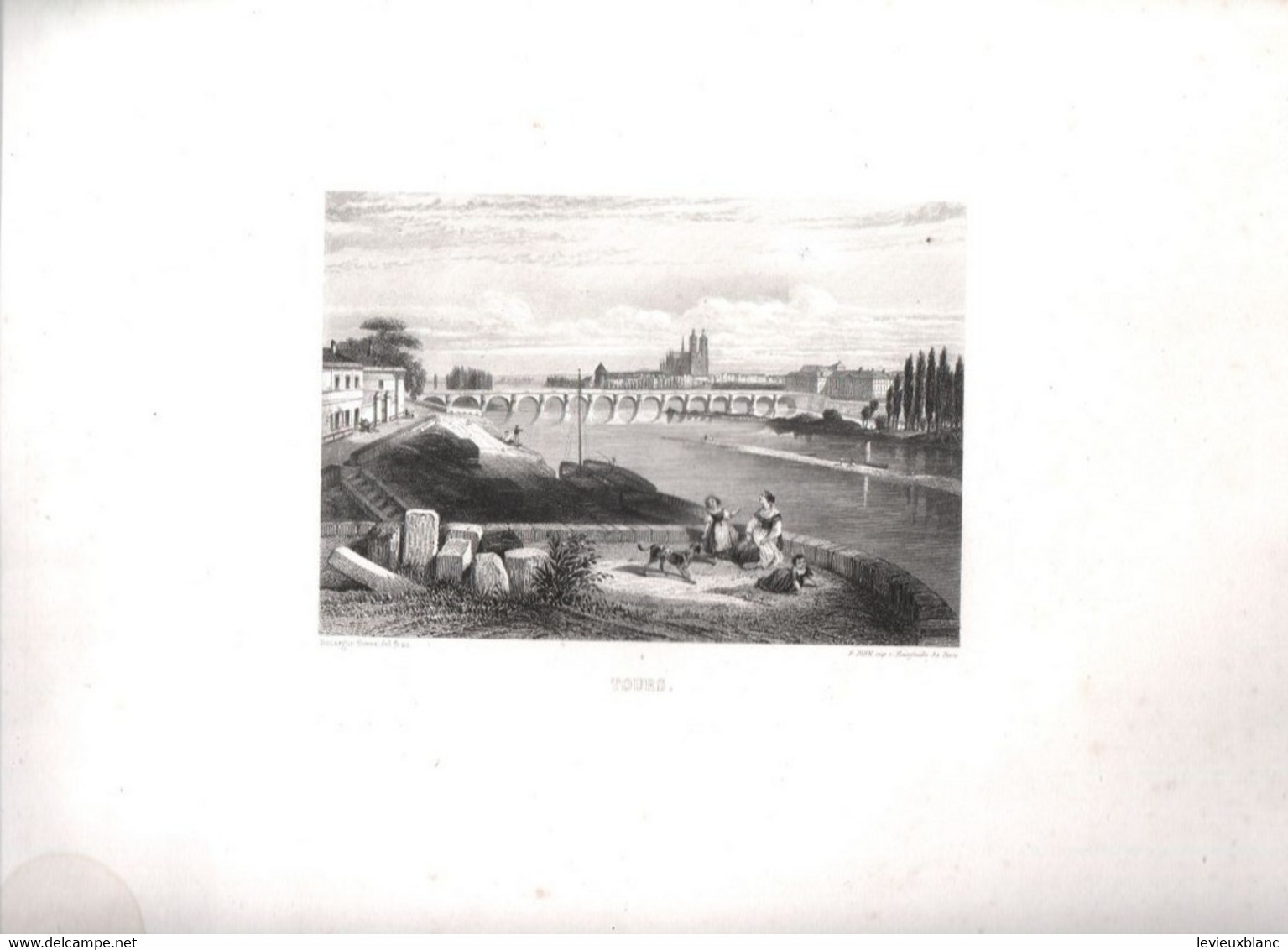 Gravure Ancienne/Bords De Loire/TOURS /Dessinés  Et Gravés Par ROUARGUE Frères/Paris/1850  LOIR39 - Estampes & Gravures