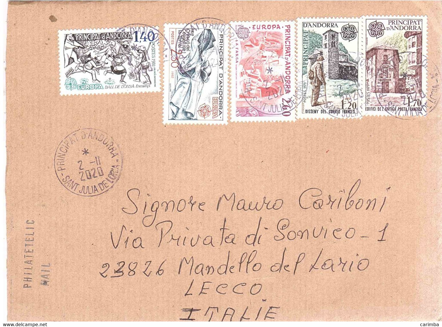 LETTERA X ITALY Con Francobolli EUROPA - Storia Postale