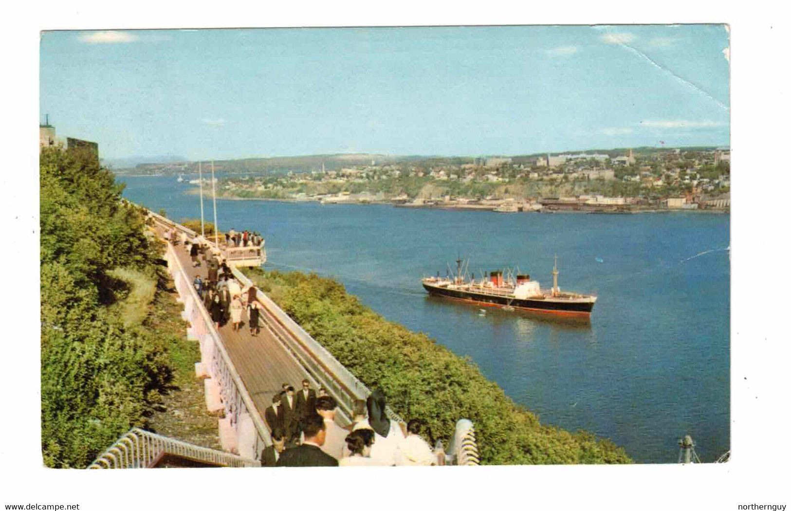 QUEBEC CITY, Quebec, Canada, La Promenade Des Gouverneurs, STEAMER SHIP, 1984 Chrome Postcard - Québec - La Citadelle