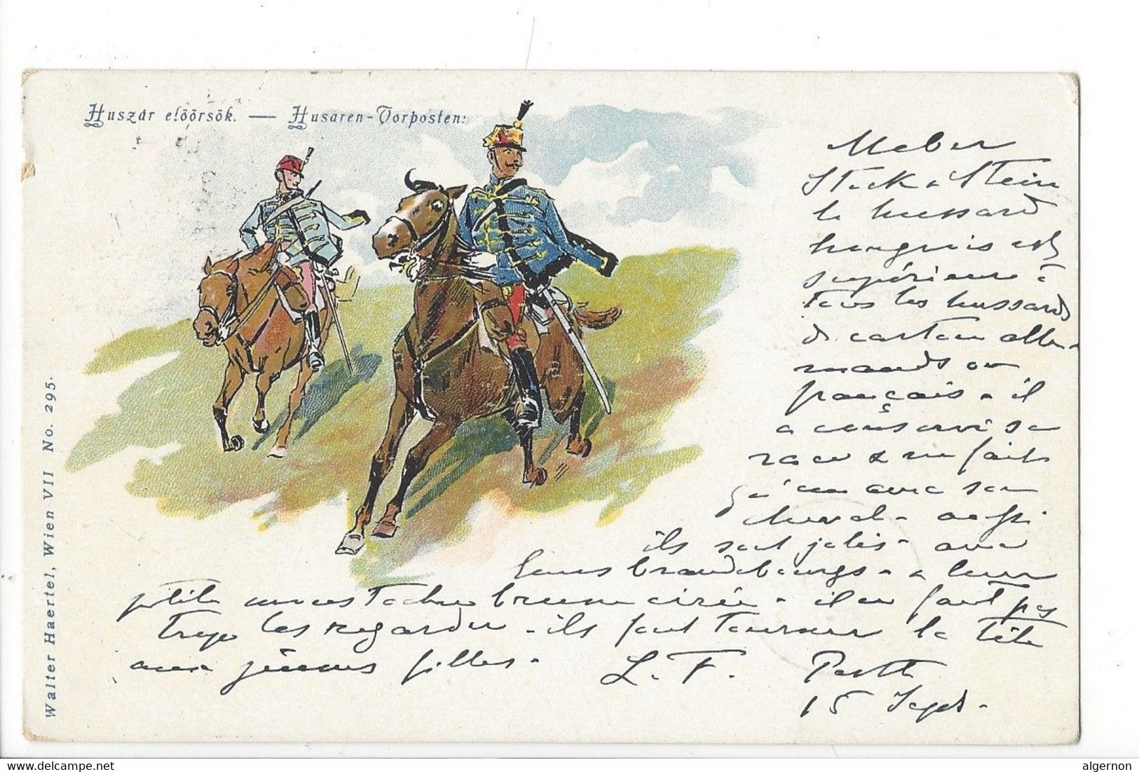 26235 - Huszar Eloorsök Husaren Vorposten Litho Budapest 1902 Chevaux Walter Haertel - Ungarn