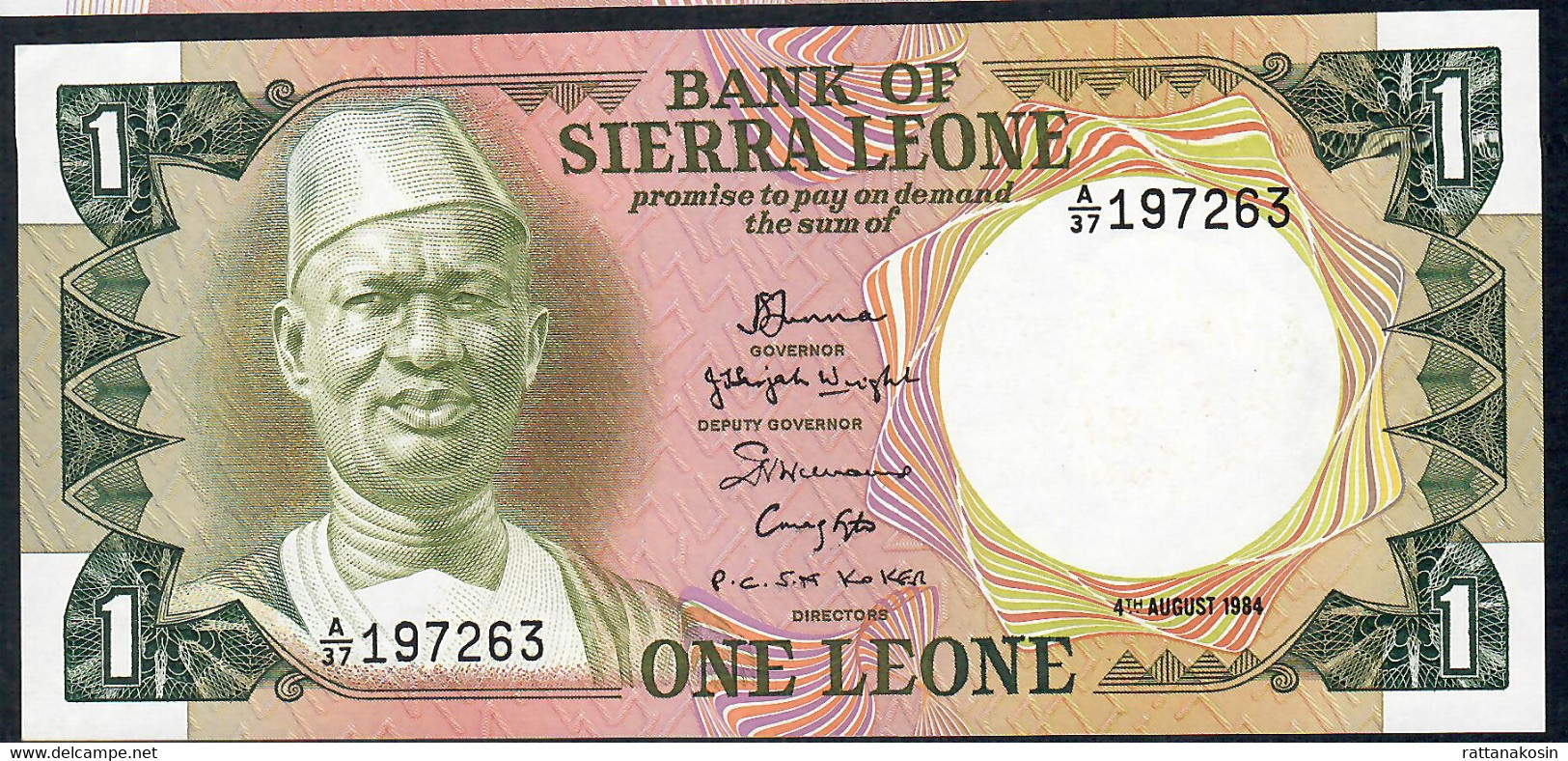 SIERRA LEONE  P5e  1 LEONE  1984  #A/37       UNC. - Sierra Leona