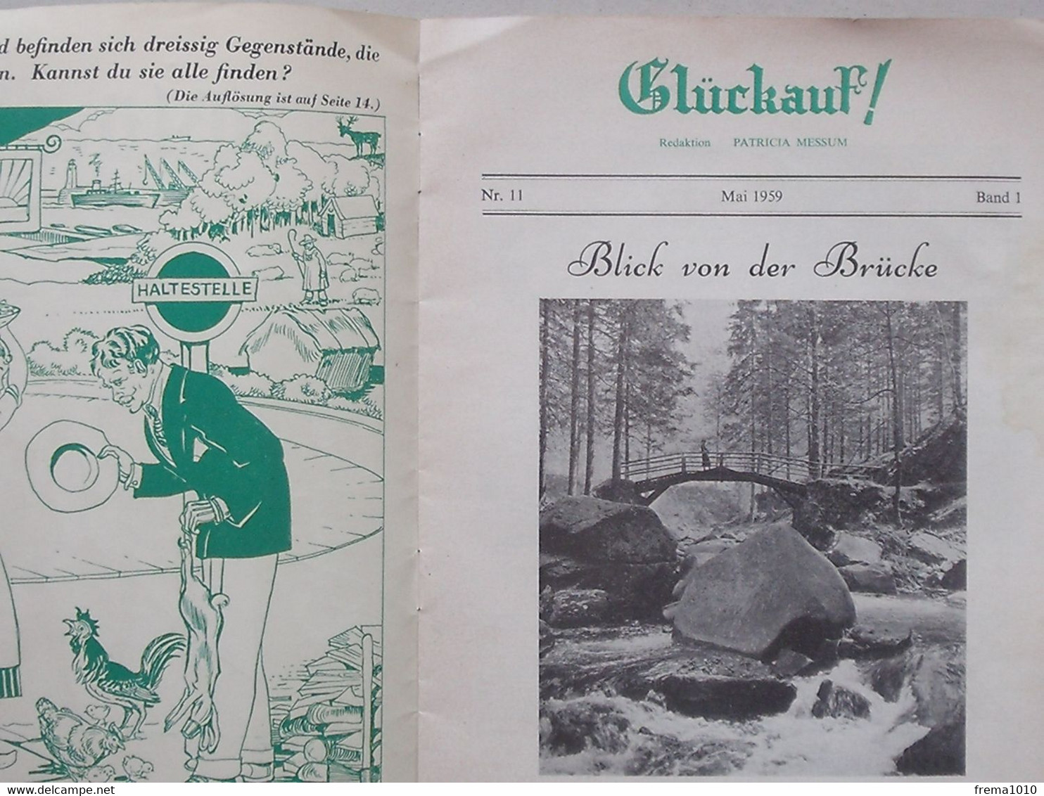 GLUCKAUF ! Revue Allemande De 1959 (N°11) Pour Enfants - 14 Pages COMPLET - Mots Croisés Partition Bandes Dessinées - Niños & Adolescentes