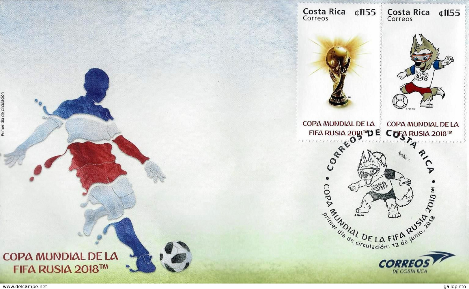 Costa Rica 2018 FIFA World Cup Russia™ Sc 697 FDC - 2018 – Rusia