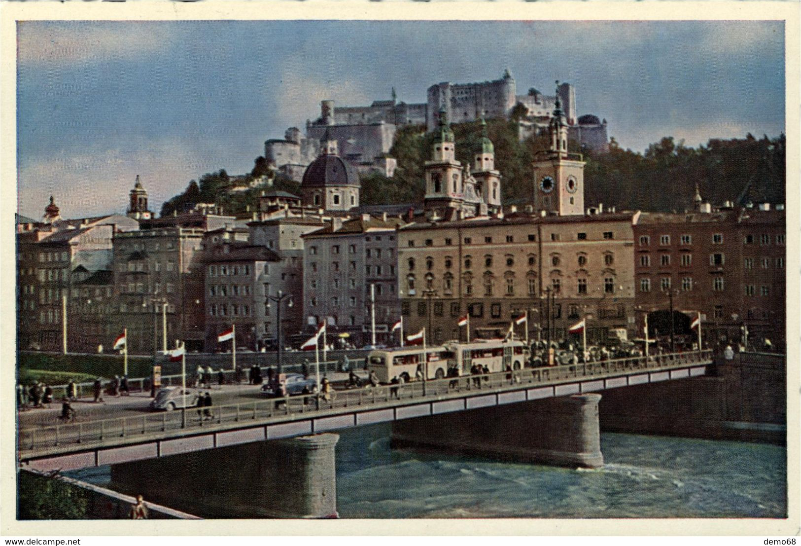 Autriche Oesterreich Austria Salzbourg  Salzburg Stadt 4 Cartes Panorama Château  Pont J Huttegger - Salzburg Stadt