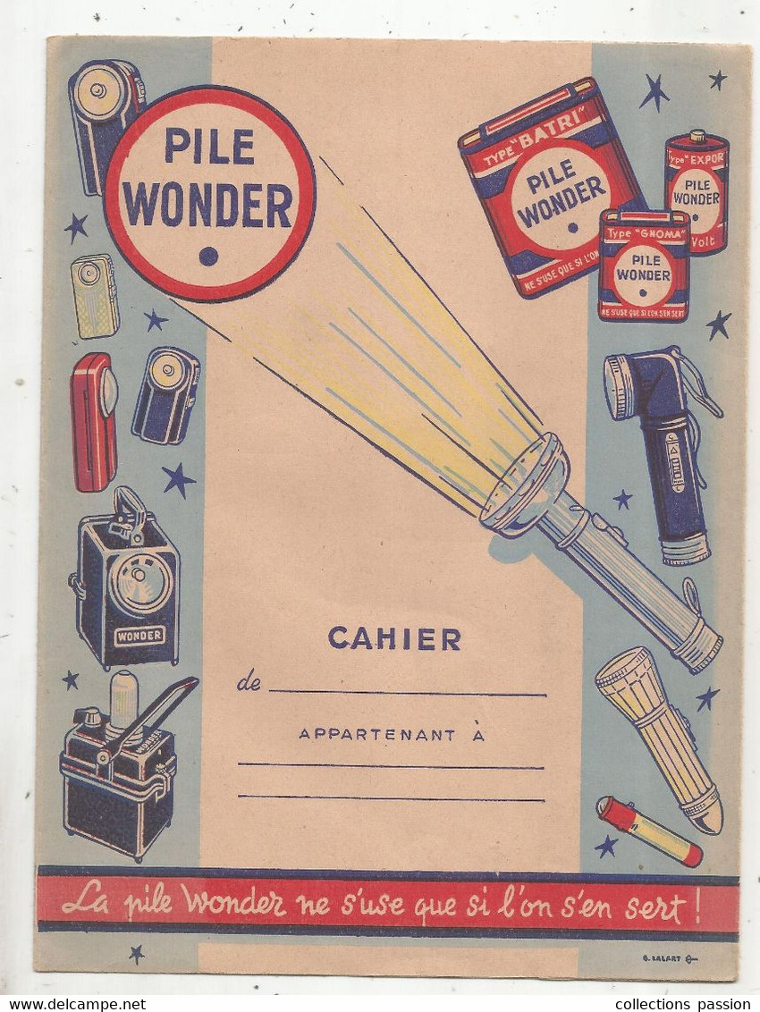 Protége Cahier , PILE WONDER , Frais Fr 1.95 E - Protège-cahiers