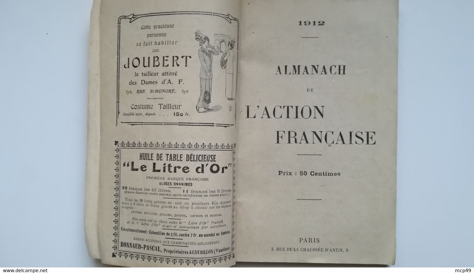 ALMANACH DE L'ACTION FRANCAISE 4e Année - 1912 - 1901-1940