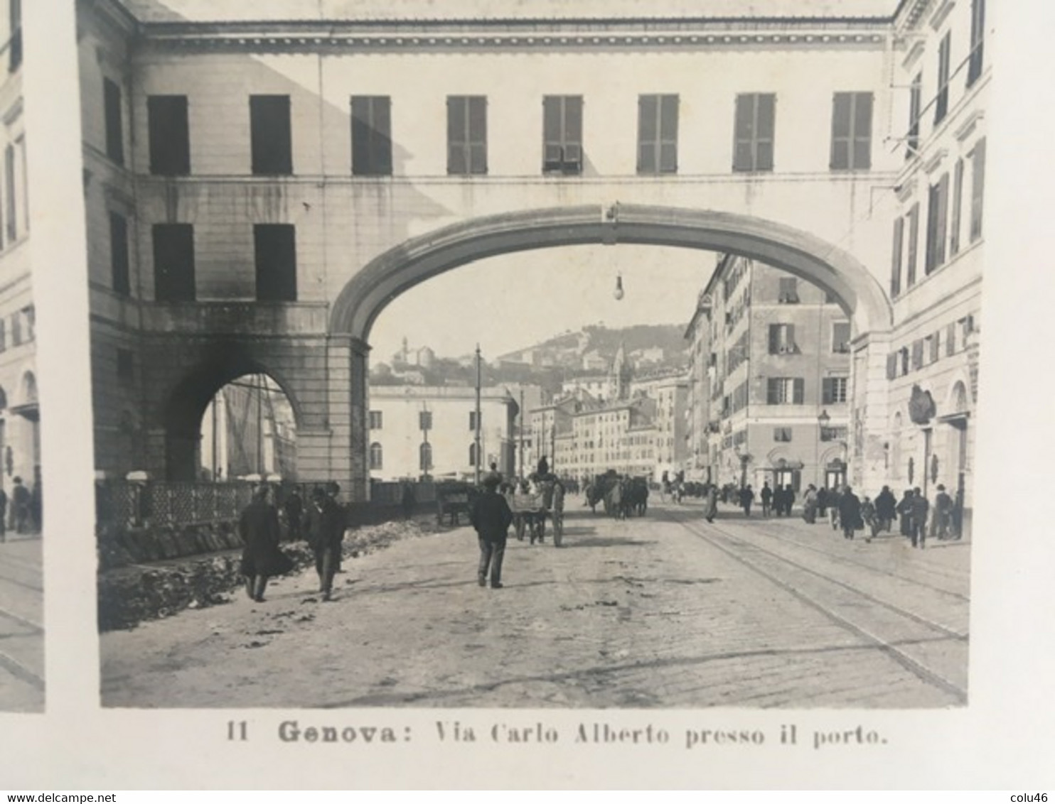 Fin 19ème Siècle Photo Carte Stéréoscopique Stéréo GENOVA 11 Gênes Via Carlo Alberto Presso Il Porto - Genova (Genoa)