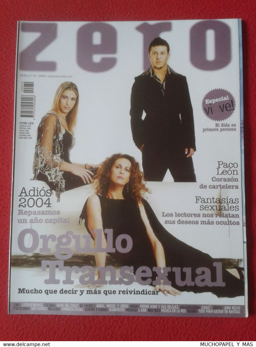 SPAIN REVISTA MAGAZINE ZERO TEMÁTICA GAY HOMOSEXUAL LESBIANAS TRANSEXUAL LGTBI HOMBRES MUJERES Nº 70 2004 VER FOTO...... - [3] 1991-Hoy