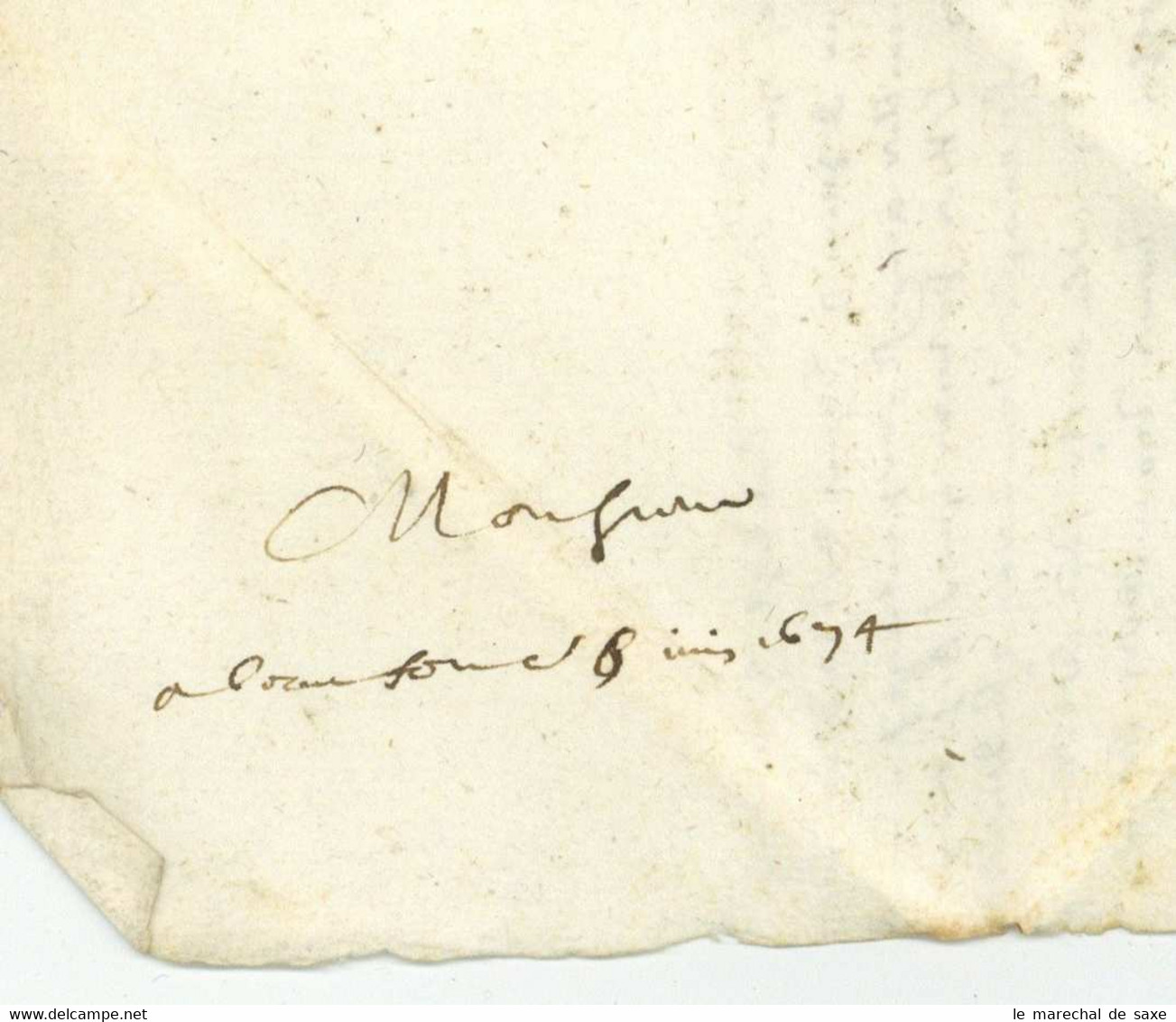 COURSON? 1674 Lettre Taxee Pour Paris Roland A Determiner... - ....-1700: Précurseurs