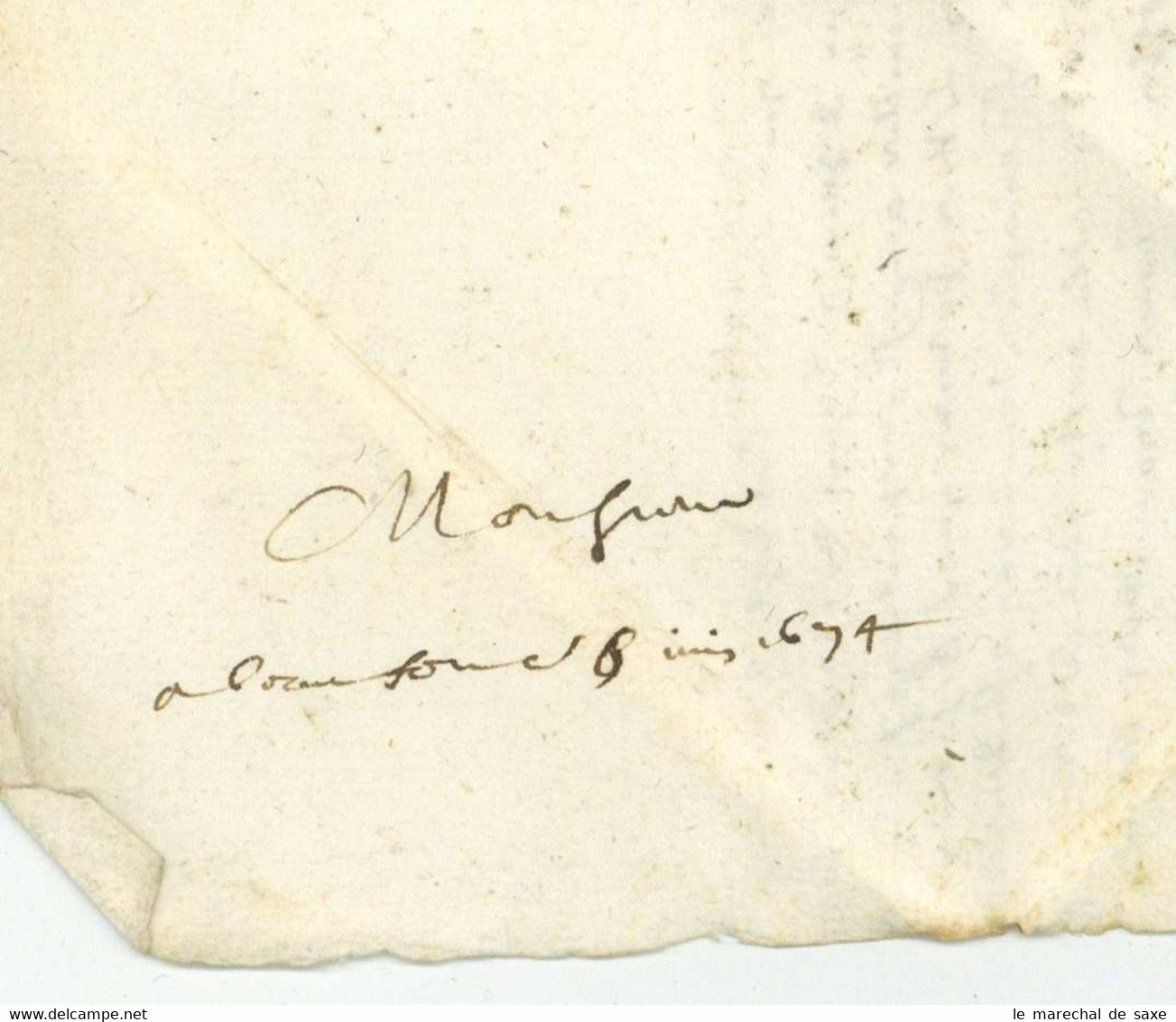 COURSON? 1674 Lettre Taxee Pour Paris Roland A Determiner... - ....-1700: Vorläufer