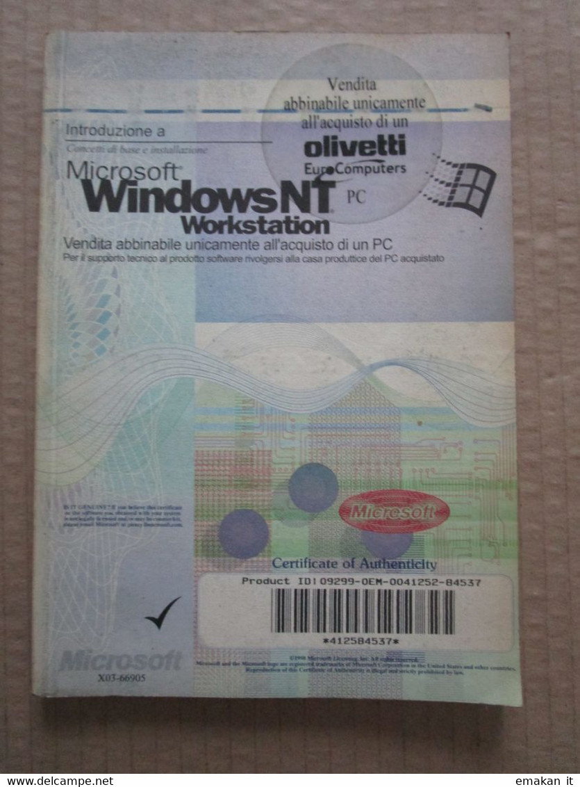 # LIBRETTO OLIVETTI NT ORIGINALE - CONCETTI DI BASE E ISTALLAZIONE - Informática