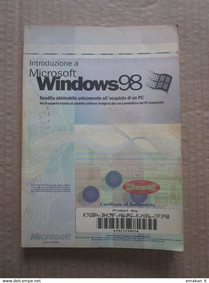 # LIBRETTO INTRODUZIONE A MICROSOFT WINDOWS 98 - Informatique