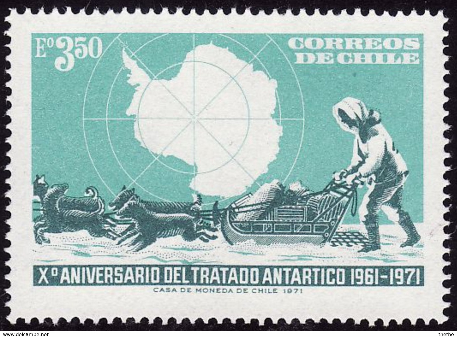 CHILI -  Xéme Anniversaire Du Traité De L'Antarctique - Eventi E Commemorazioni