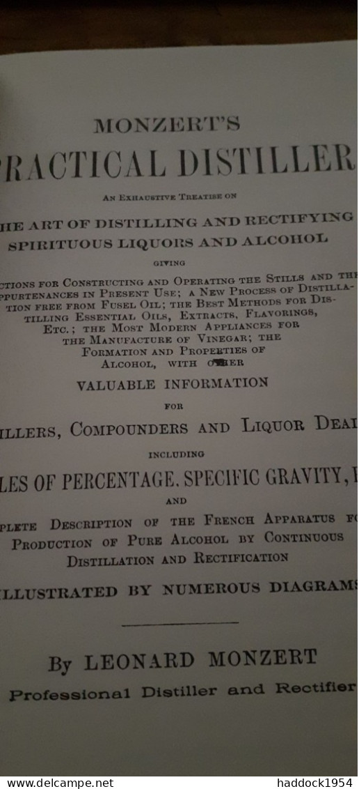 Practical Distiller LEONARD MONZERT Lindsay Publications 1987 - Britannique