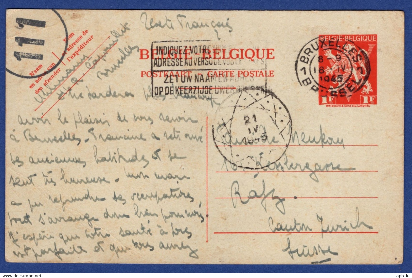 Postkarte (aa3085) - Cartes Postales 1934-1951