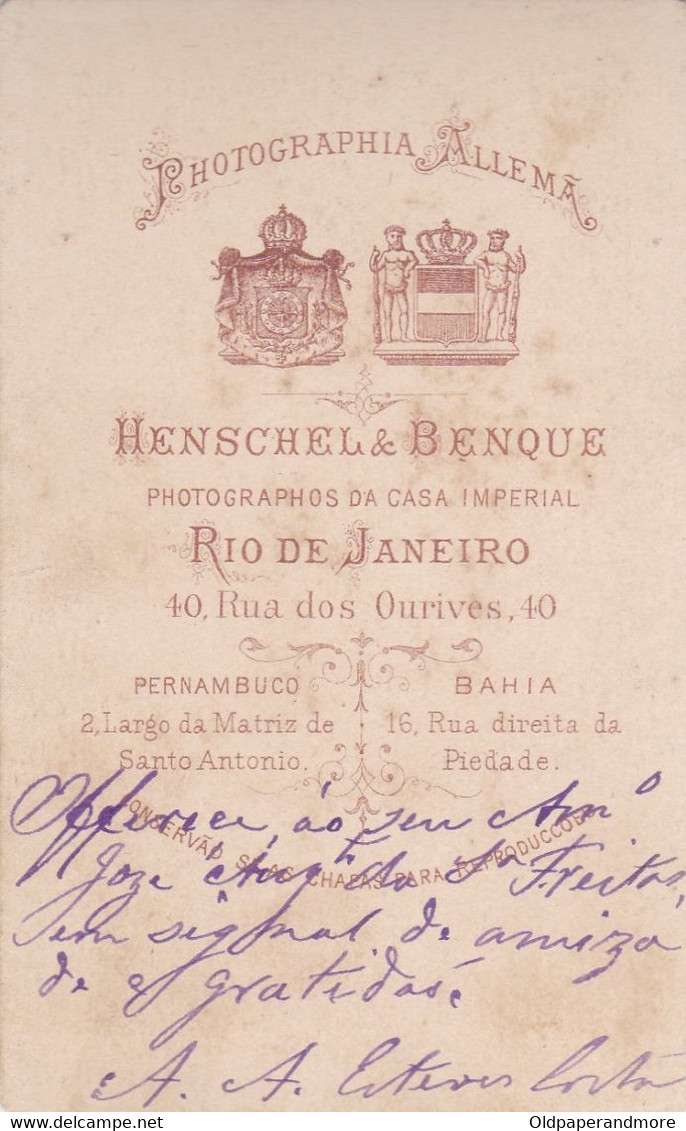 BRASIL BRAZIL   PHOTO PHOTOGRAPH - PHOTOGRAPHY  - HENSCHEL & BENQUE  - RIO DE JANEIRO   - 10,6 Cm X 6,3 Cm - Unclassified