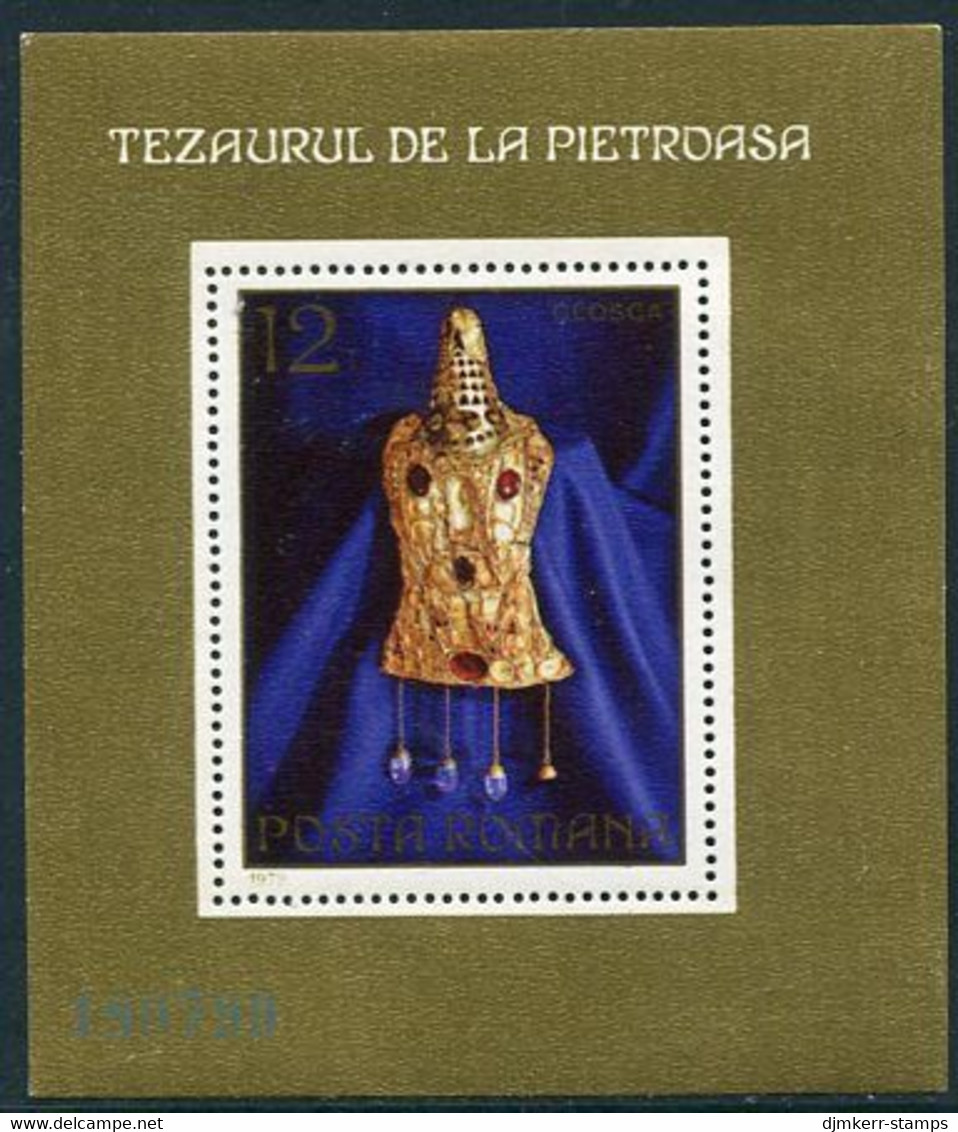 ROMANIA 1973 Gold Treasures From Pietroasa Block MNH / **.  Michel Block 107 - Blocks & Kleinbögen