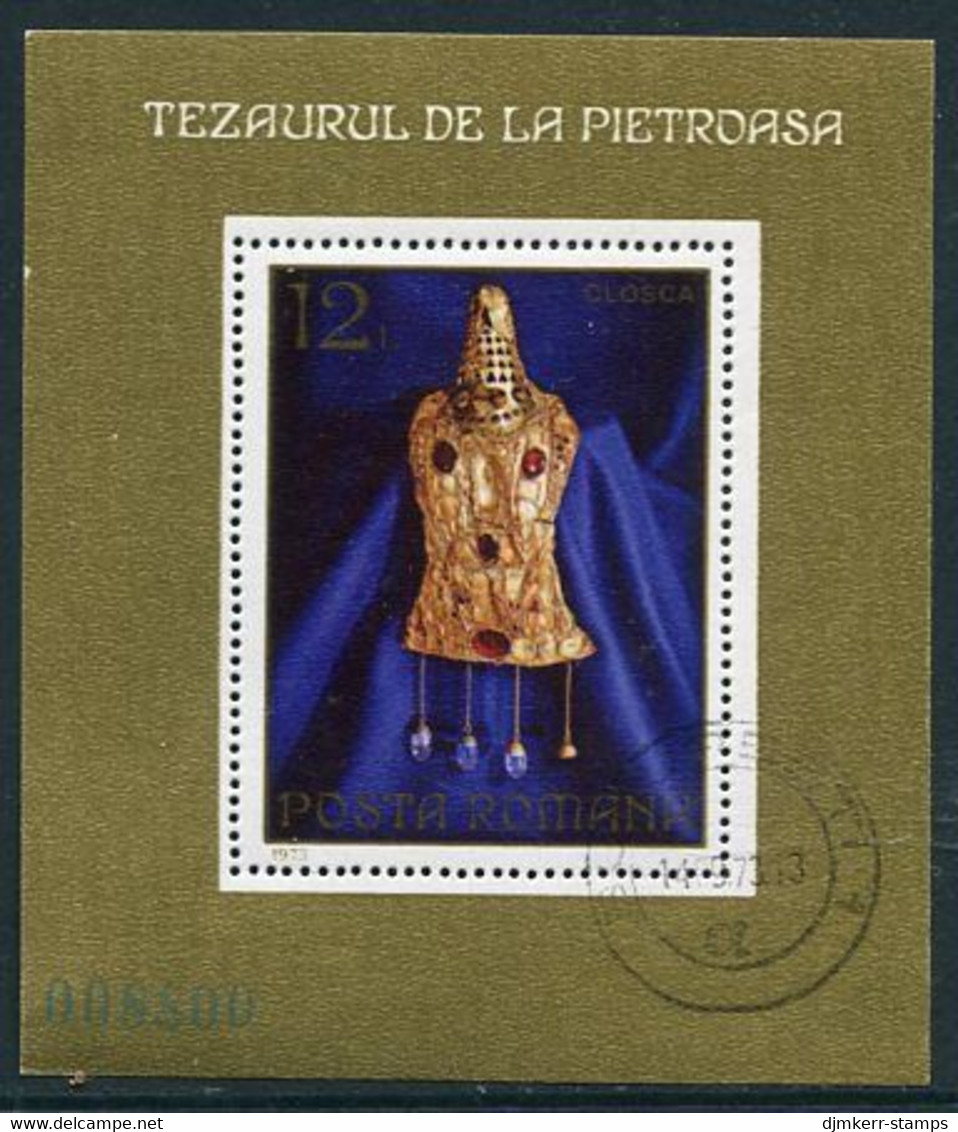ROMANIA 1973 Gold Treasures From Pietroasa Block Used.  Michel Block 107 - Used Stamps