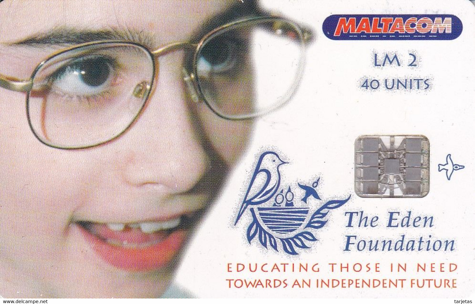 TARJETA DE MALTA DE THE EDEN FOUNDATION (doblez Central) - Malte