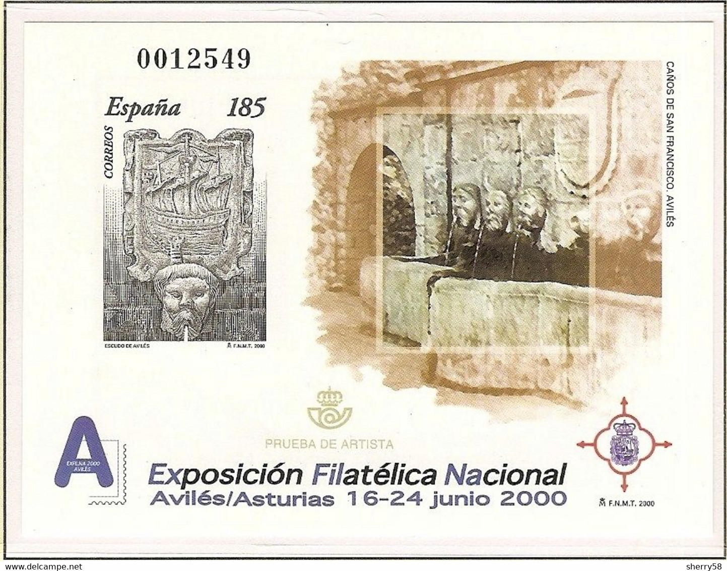 2000-PRUEBA Nº 72 -EXFILNA'00.AVILES - Essais & Réimpressions
