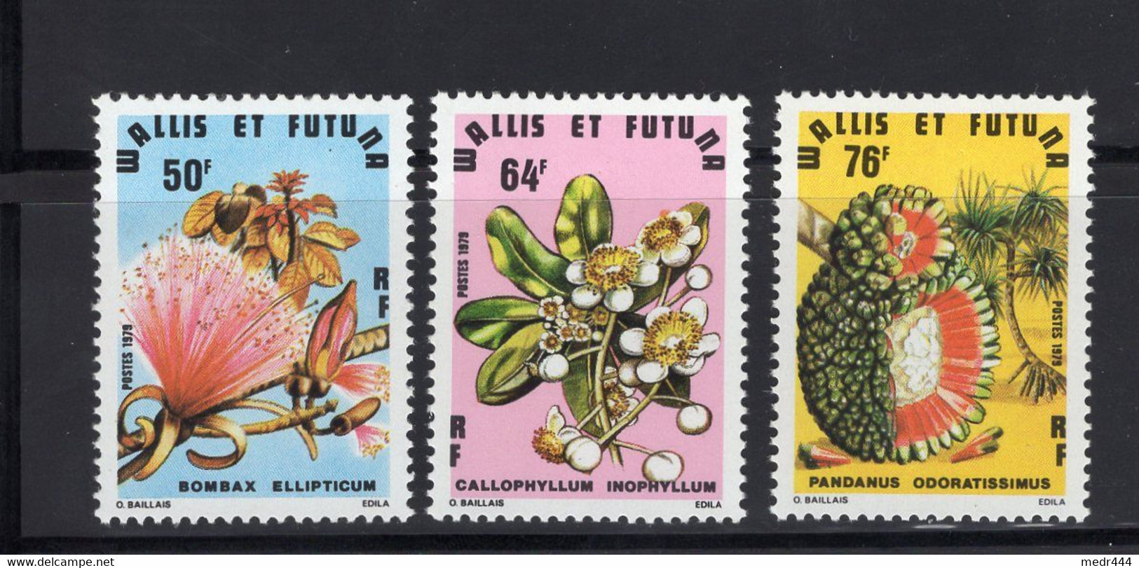 Wallis And Futuna 1979 - Fauna , Flowers - Stamps 3v - Complete Set - MNH** Excellent Quality - Andere & Zonder Classificatie