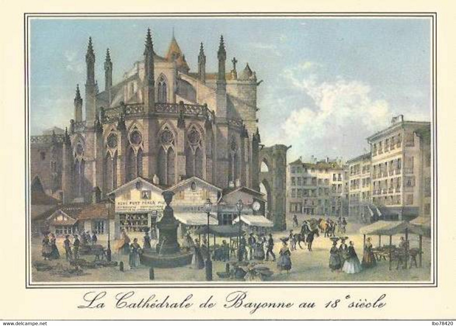 La Cathédrale De Bayonne Au 18è Siècle - Vieille Gravure - Bayonne