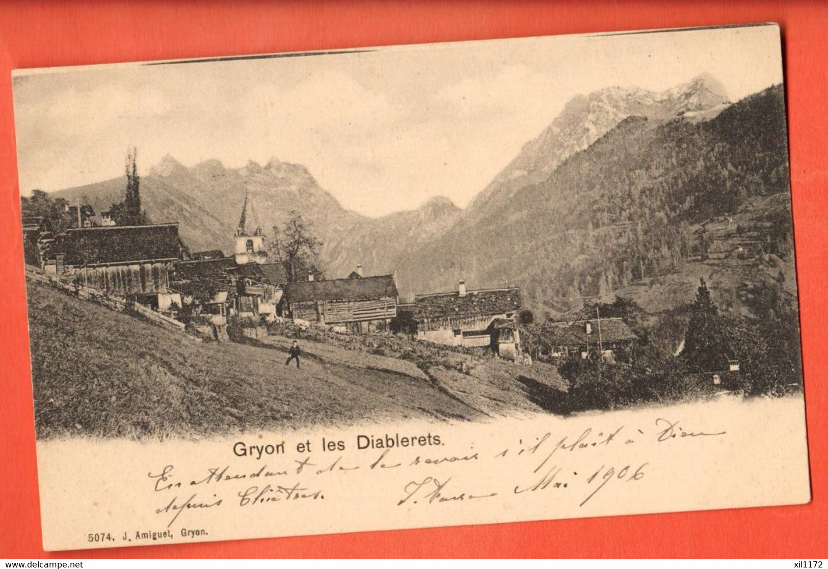 ZCF-10 Gryon Et Les Diablerets . Petite Animation. Amiguet  5974. Précurseur, Circulé Sous Enveloppe En 1906 - Gryon