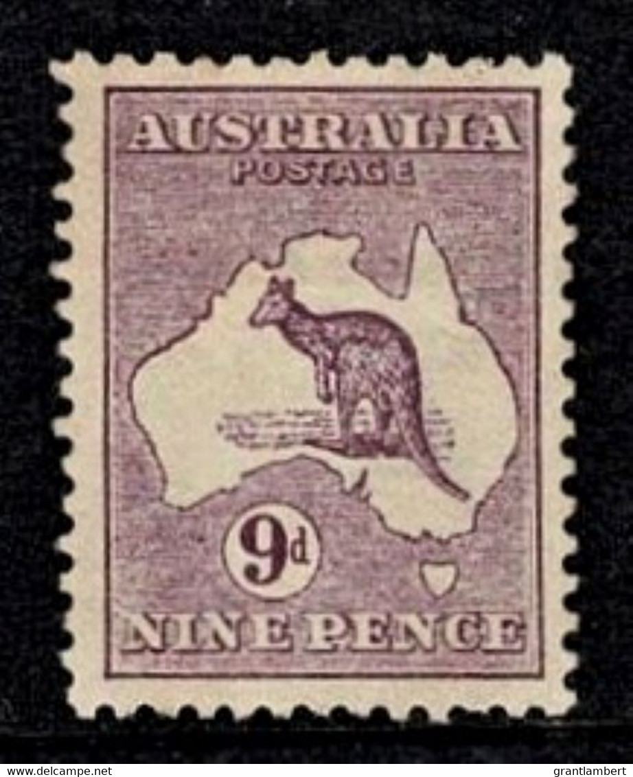 Australia 1913 Kangaroo 9d Deep Violet 1st Watermark MH - Ungebraucht