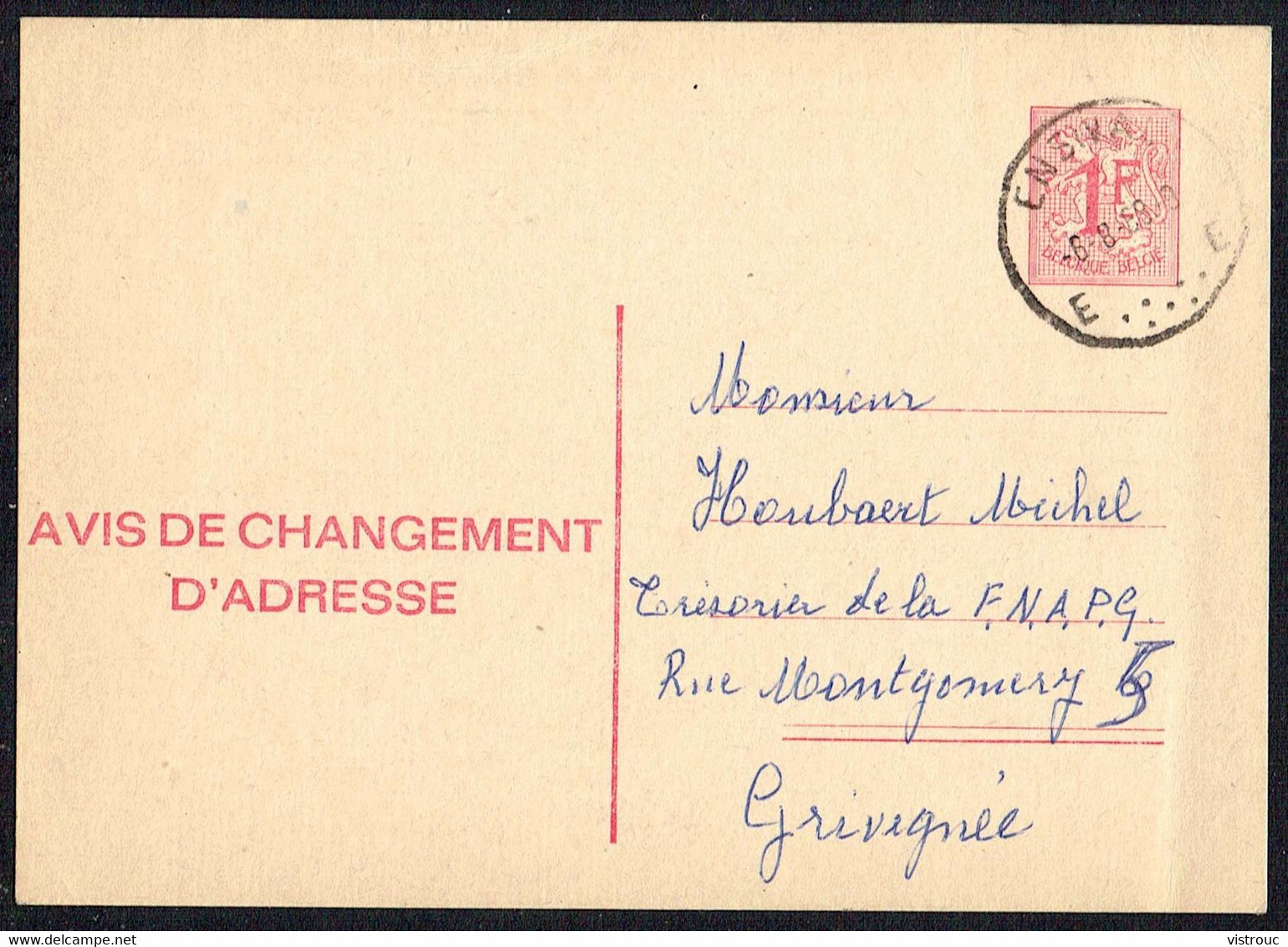 Changement D'adresse N° 14 III F (texte Français) - Circulé - Circulated - Gelaufen - 1968. - Avviso Cambiamento Indirizzo