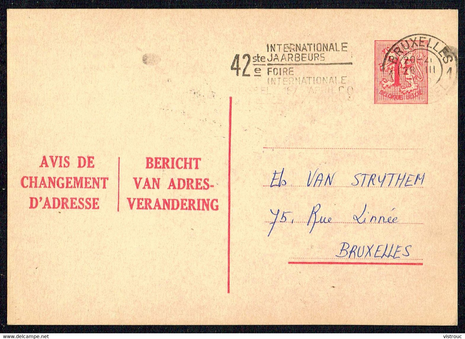 Changement D'adresse N° 14 I FN (texte Français/Néerlandais) - Circulé - Circulated - Gelaufen - 1969. - Addr. Chang.