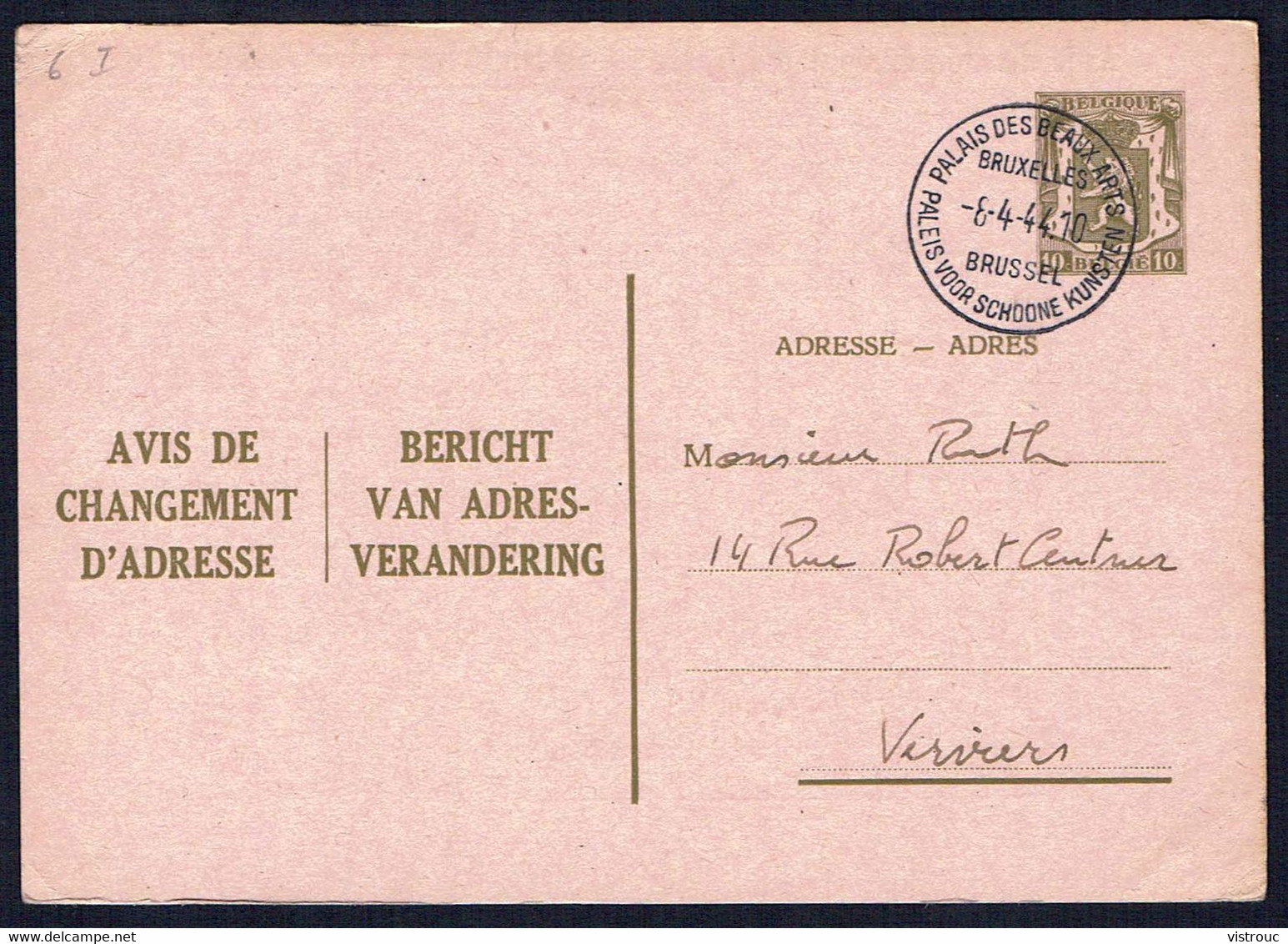 Changement D'adresse N° 6 I FN (texte Français/Néerlandais) - Circulé - Circulated - Gelaufen - 1944. - Adressenänderungen