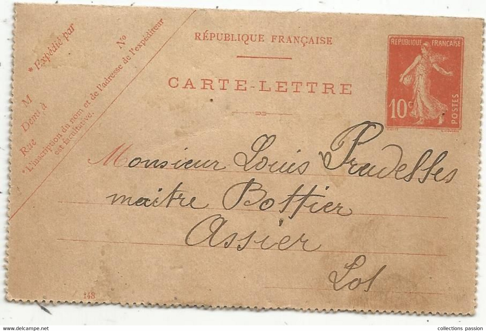 Entier Postal,  Carte Lettre , 10 C Neuf - Kartenbriefe