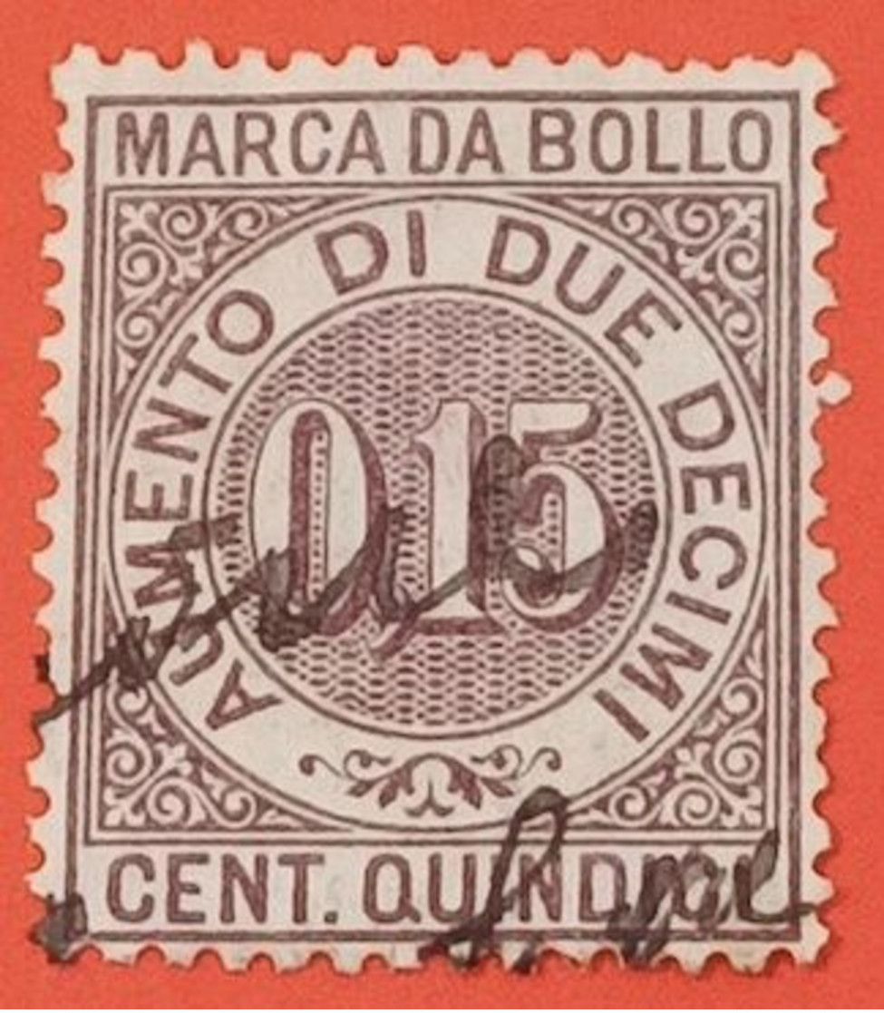 MARCA DA BOLLO - A TASSA FISSA - 1891 - CENTESIMI 15 - FILIGRANA CORONA DENT. 14 - MARCA PER LIBRETTO DI RISPARMIO - Zonder Classificatie