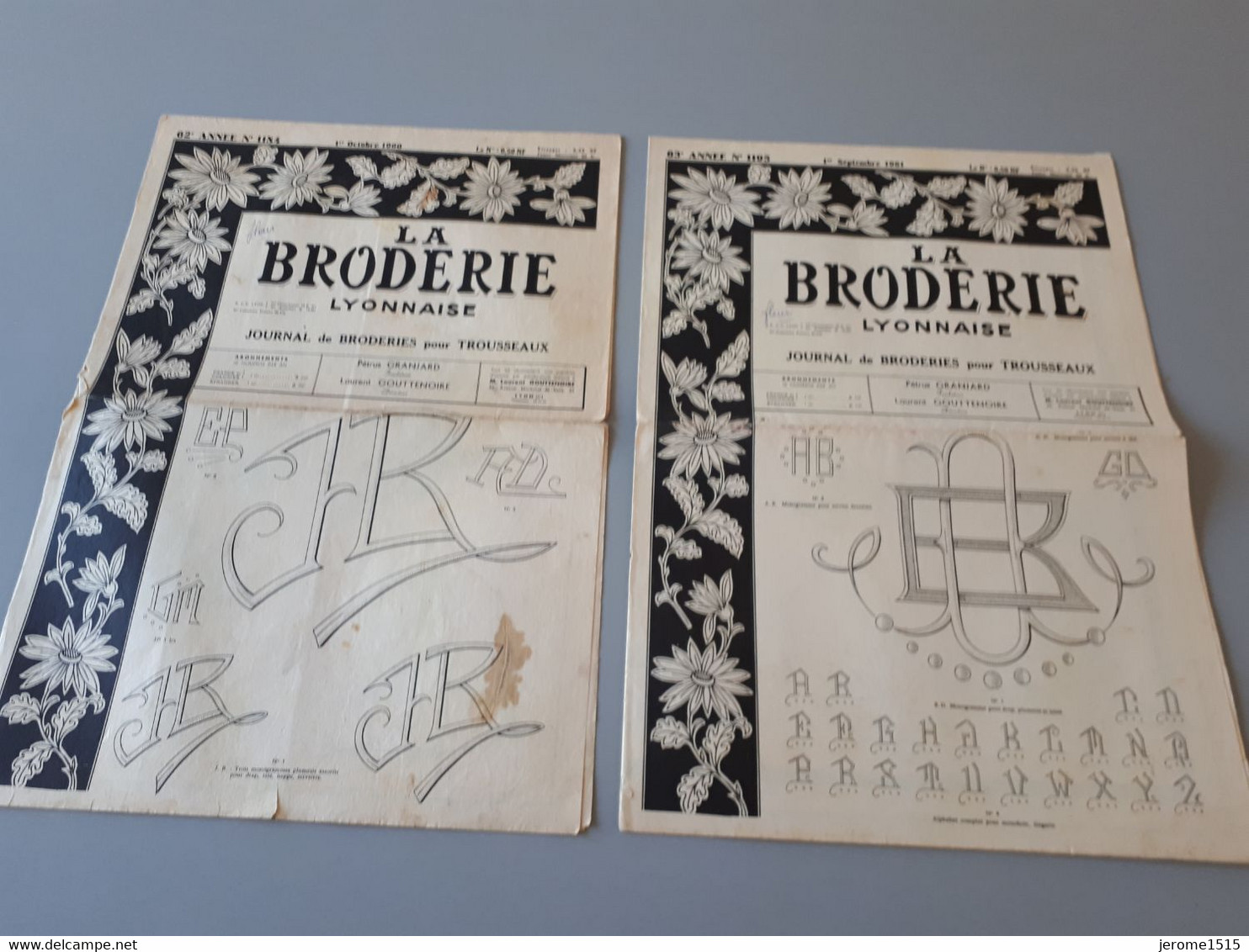 La Broderie LYONNAISE 1963 N° 1184 1195 Alphabets- Layette-Ecussons- Lingerie & - Stickarbeiten