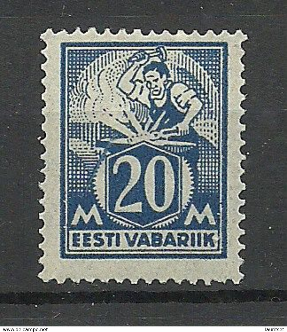 ESTLAND Estonia 1925 Michel 59 III (thin Paper Type) MNH - Estonia