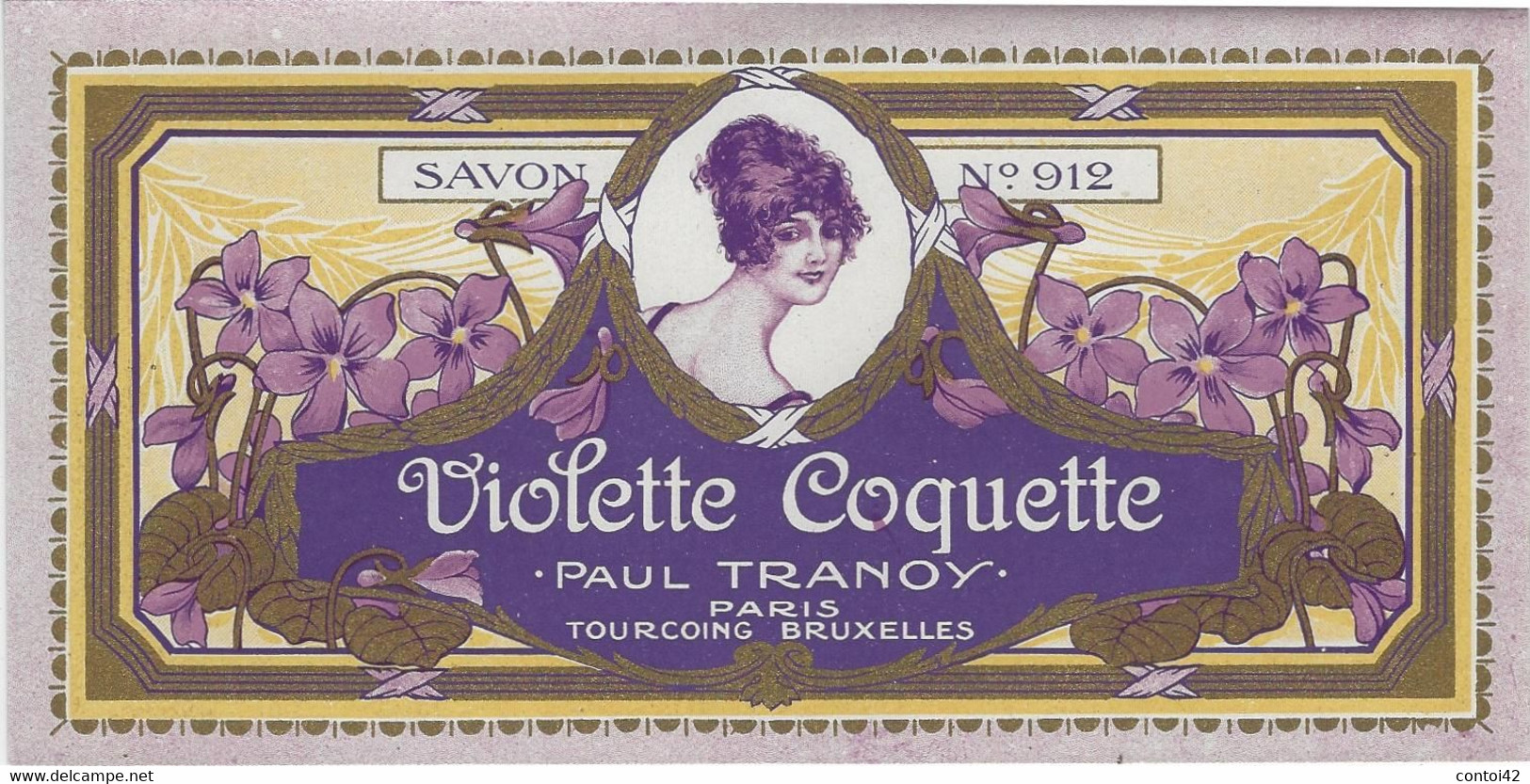 BRUXELLES ETIQUETTES SAVON EMOLLIENT SAVON A LA FOUGERE VIOLETTE COQUETTE  PUBLICITE BELGIQUE - Labels